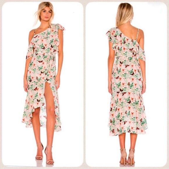 JOIE $498 Ruffle Draped Blush Pink Floral 100% Silk Dress – Size 8 - Picture 1 of 10